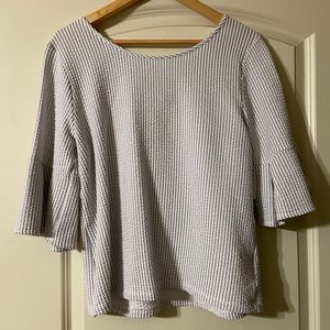 NWT LARGE GREEN ENVELOPE 3/4 Length Striped Top